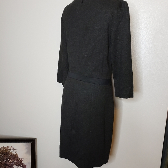 Trina Turk LA Romano Dress Gray Belted Ruched Barbiecore Classic Dark Gray - Picture 6 of 11